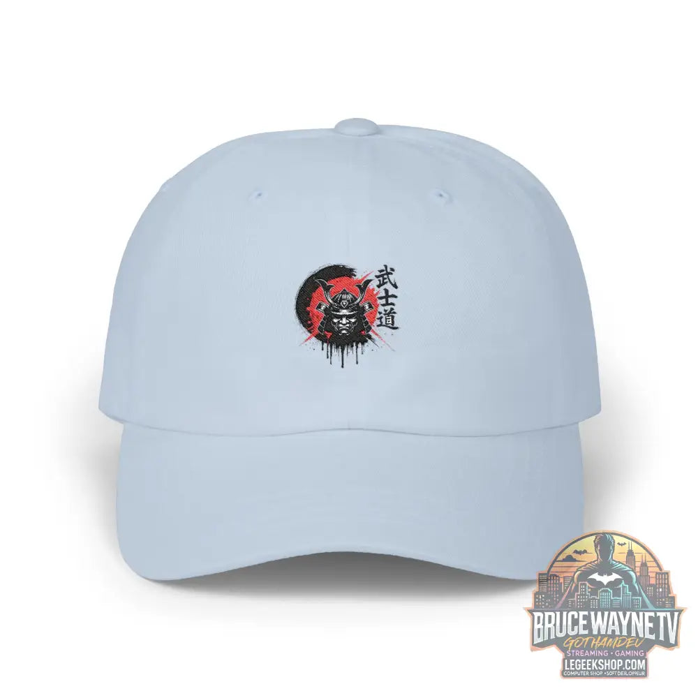 Casquette Dad Cap Loup Samouraï Soleil Rouge Kanji - Light Blue / One size - Casquette