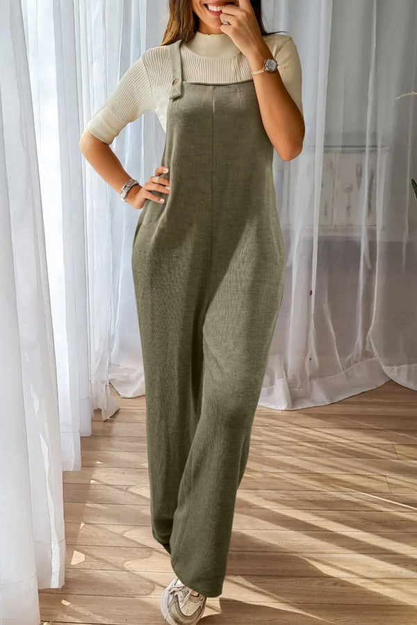 Combinaison femme en maille, ample, casual, uni — vert