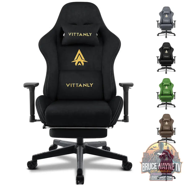 Chaise Gaming Ergonomique Faux Daim Repose-Pieds Inclinable - Chaise Gaming