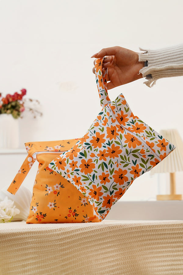 Ensemble femme floral, zip — orange