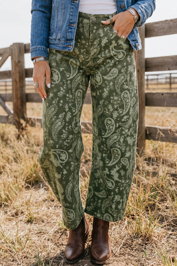 Pantalon femme denim — vert