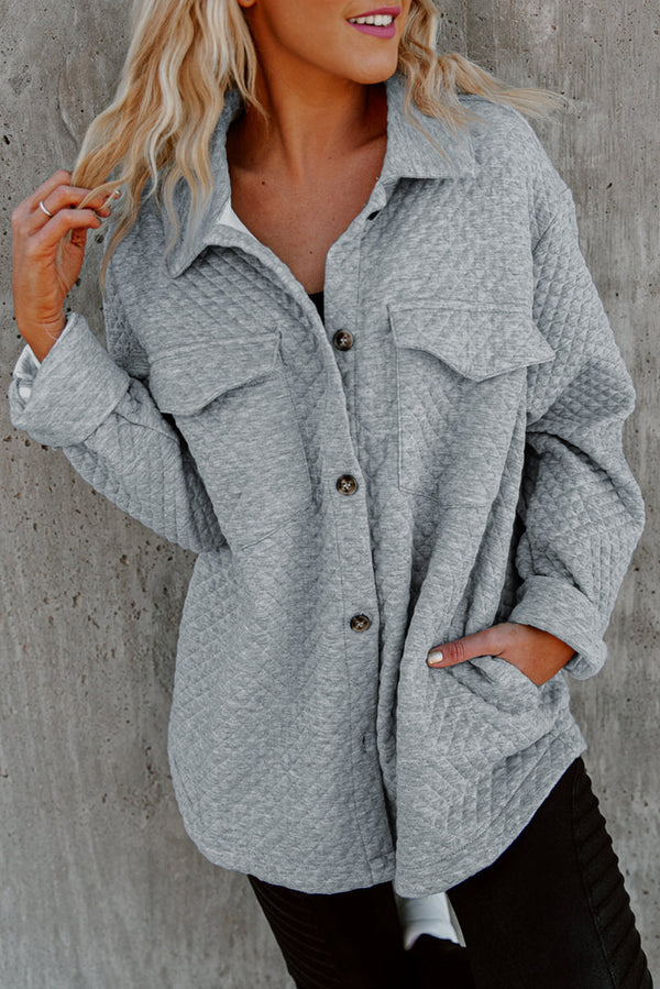 Pièce mode femme boutonnée, poches — gris-11