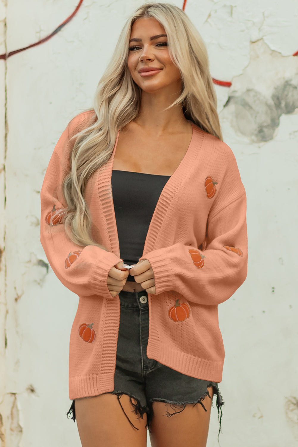 Cardigan femme épaules tombantes, midi — jaune