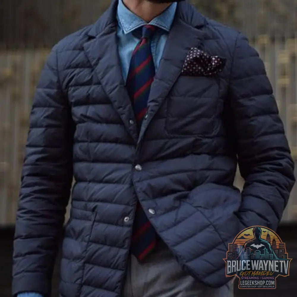 Doudoune Homme Matelassée Coton Automne Hiver Style Britannique - Blue / S - Doudoune Homme
