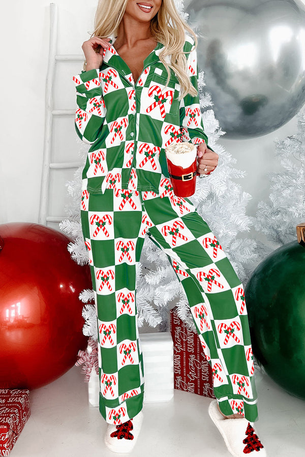 Ensemble femme à carreaux, Noël — vert
