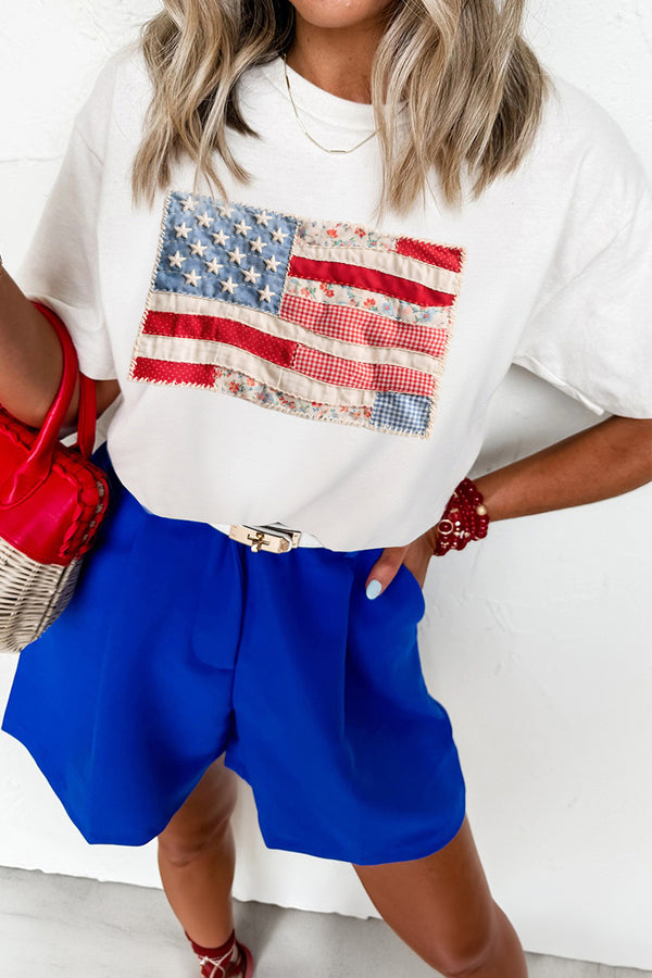 T-shirt femme patchwork, casual