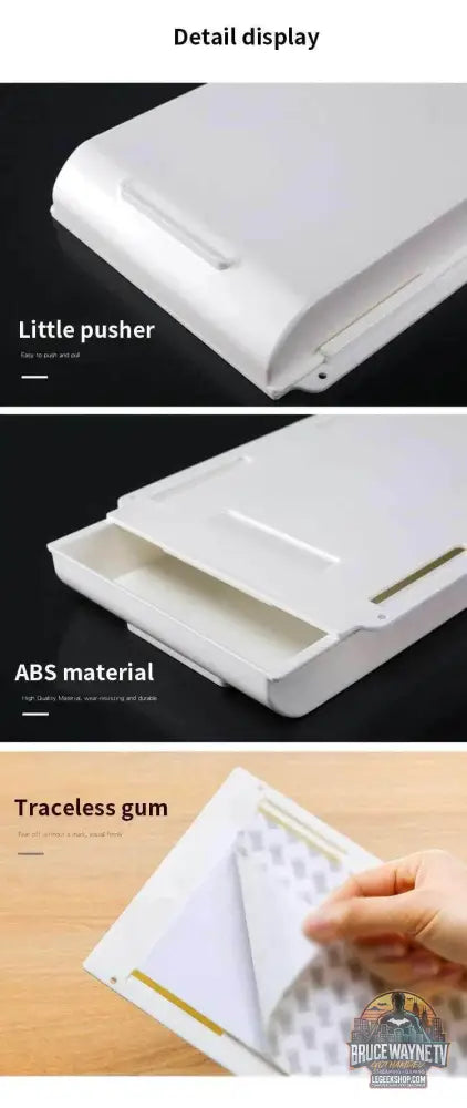 🖇️ Boîte de Rangement Cachée pour Bureau – Tiroir Auto-Adhésif Discret | Organisateur Plastique - Legeekshop