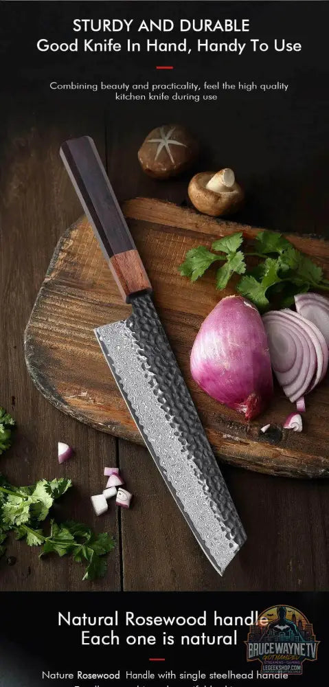 🔪 Couteau Kiritsuke Japonais Forgé à la Main – Acier Damas VG10 (8.2") - Legeekshop