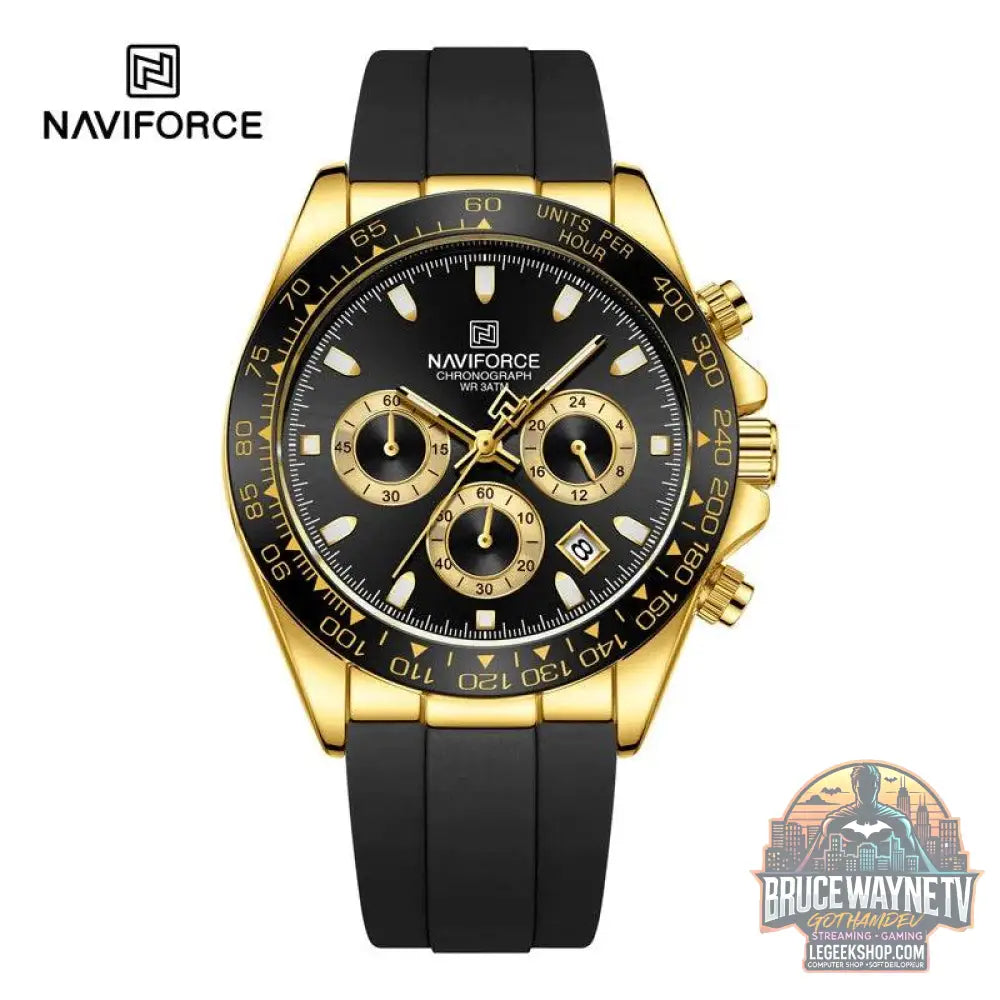 Montre de Luxe NAVIFORCE Homme, Étanche, Chronographe, Silicone, Quartz | Wayne Outfitters - Legeekshop