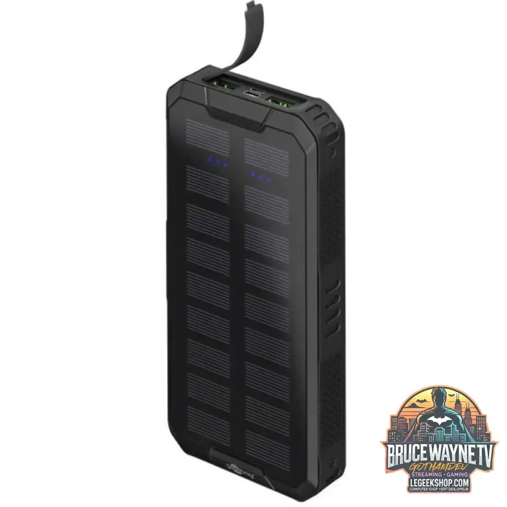 goobay Outdoor Schnelllade-Powerbank 20.000 mAh mit Solar schwarz, USB-C PD, QC 3.0 - Stromquelle: Solar, USB-C, Micro-USB - vue 2