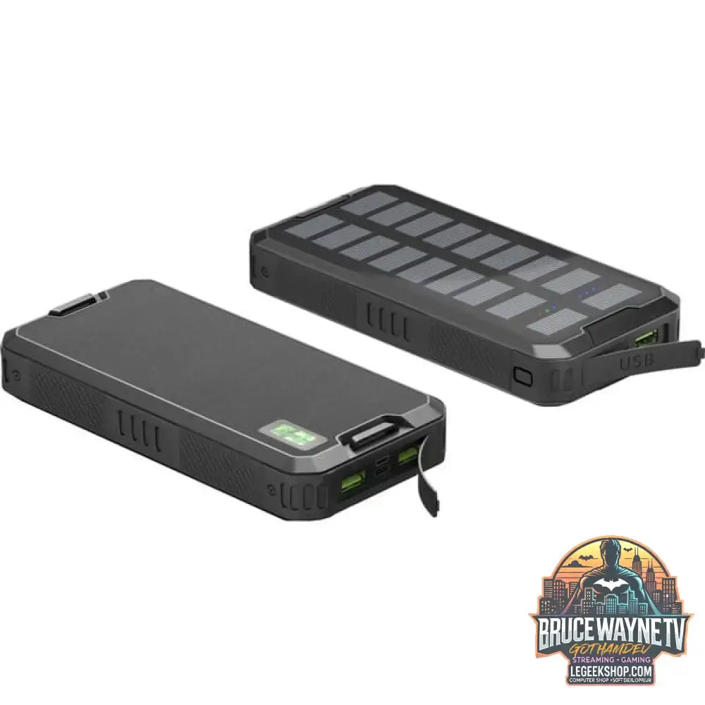 goobay Outdoor Schnelllade-Powerbank 20.000 mAh mit Solar schwarz, USB-C PD, QC 3.0 - Stromquelle: Solar, USB-C, Micro-USB - vue 6
