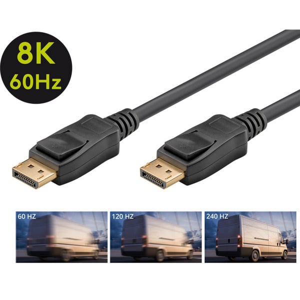 (€ 3,64 / 1 m) goobay Essential câble DisplayPort Stecker > DisplayPort Stecker, 8K / 120Hz - goobay - vue 4