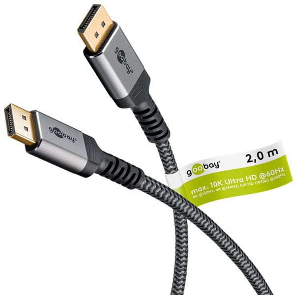 goobay Plus DisplayPort 2.0/2.1 câble, 16K @ 60Hz, 80 Gbit/s - goobay - vue 5