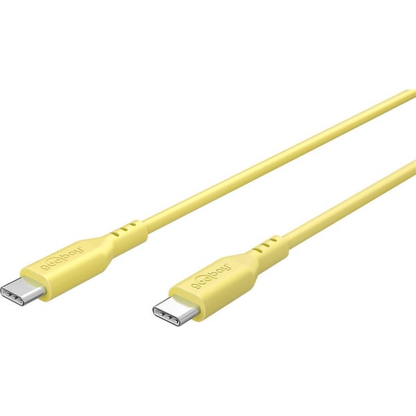 goobay USB 2.0 Silikonkabel gelb, USB-C Stecker > USB-C Stecker - goobay - vue 4