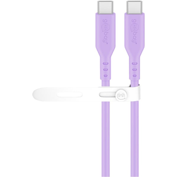 goobay USB 2.0 Silikonkabel lila, USB-C Stecker > USB-C Stecker - goobay