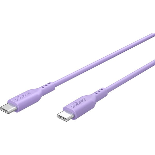 goobay USB 2.0 Silikonkabel lila, USB-C Stecker > USB-C Stecker - goobay - vue 4