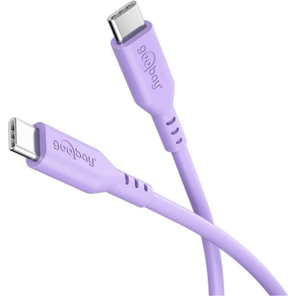 goobay USB 2.0 Silikonkabel lila, USB-C Stecker > USB-C Stecker - goobay - vue 5