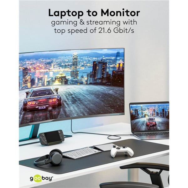 goobay USB Adapterkabel, USB-C Stecker > DisplayPort Stecker, 4K 60Hz - goobay - vue 7