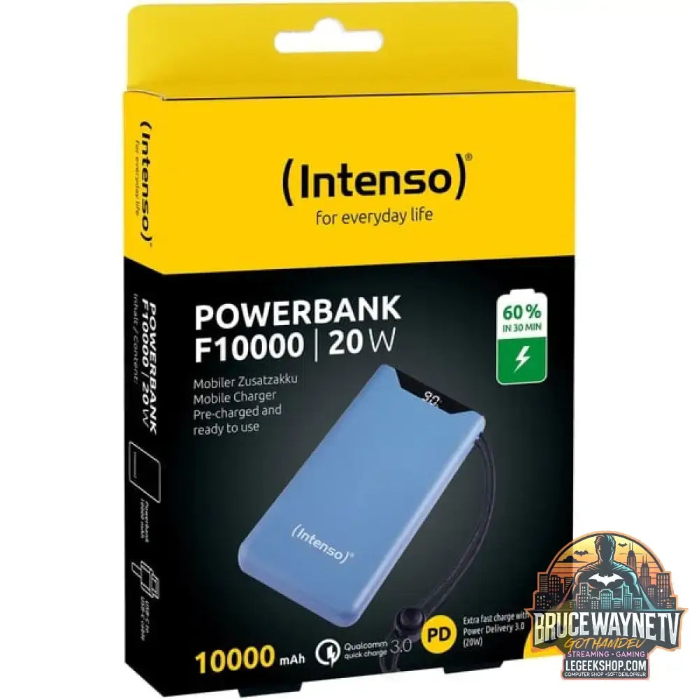 Intenso Powerbank F10000 Blue blau, 10.000 mAh, PD 3.0, Quick Charge 3.0 - Stromquelle: Steckdose, USB-C - vue 5