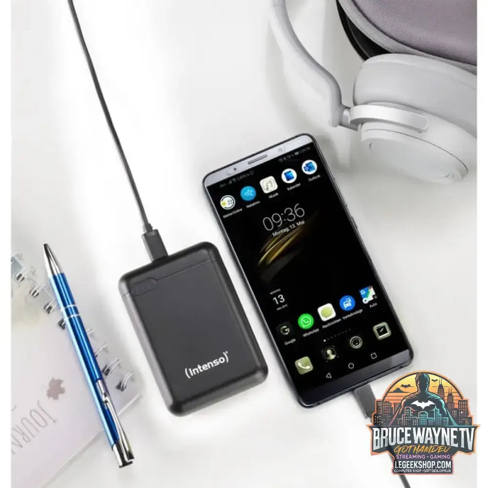 Intenso Powerbank XS10000 schwarz, 10.000 mAh - Stromquelle: USB-C, Micro-USB - vue 7