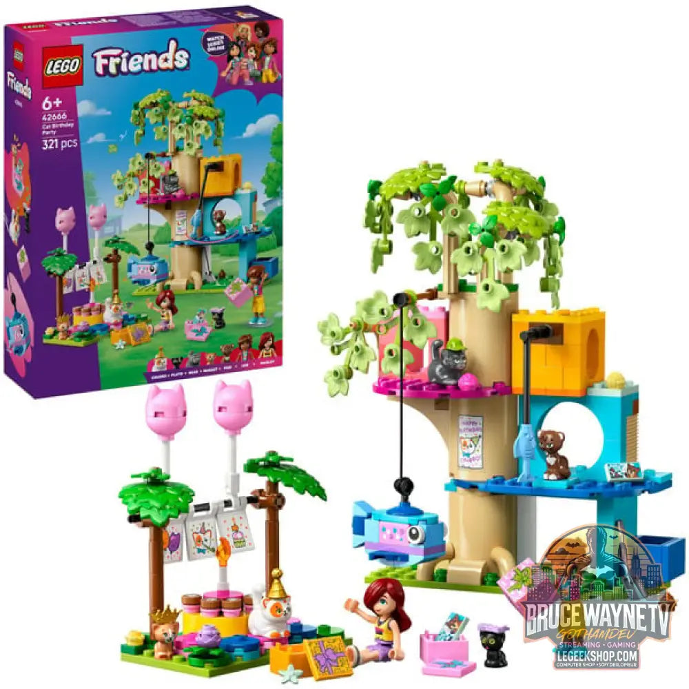 LEGO 42666 Friends Katzengeburtstagsparty & Baumhaus, jeu de construction - LEGO