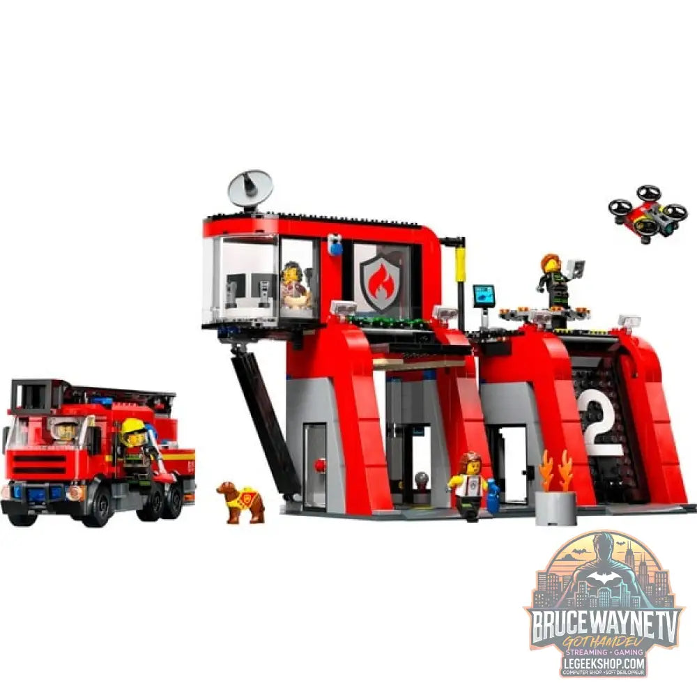 LEGO 60414 City Feuerwehrstation avec Drehleiterfahrzeug, jeu de construction - LEGO - vue 2