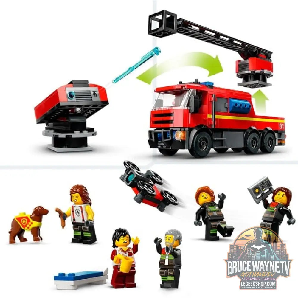 LEGO 60414 City Feuerwehrstation avec Drehleiterfahrzeug, jeu de construction - LEGO - vue 4