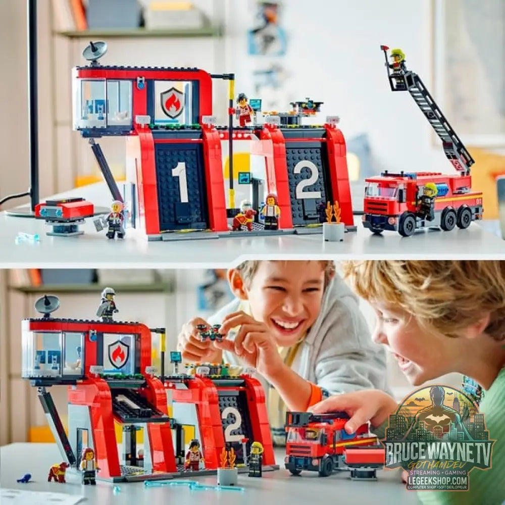 LEGO 60414 City Feuerwehrstation avec Drehleiterfahrzeug, jeu de construction - LEGO - vue 5