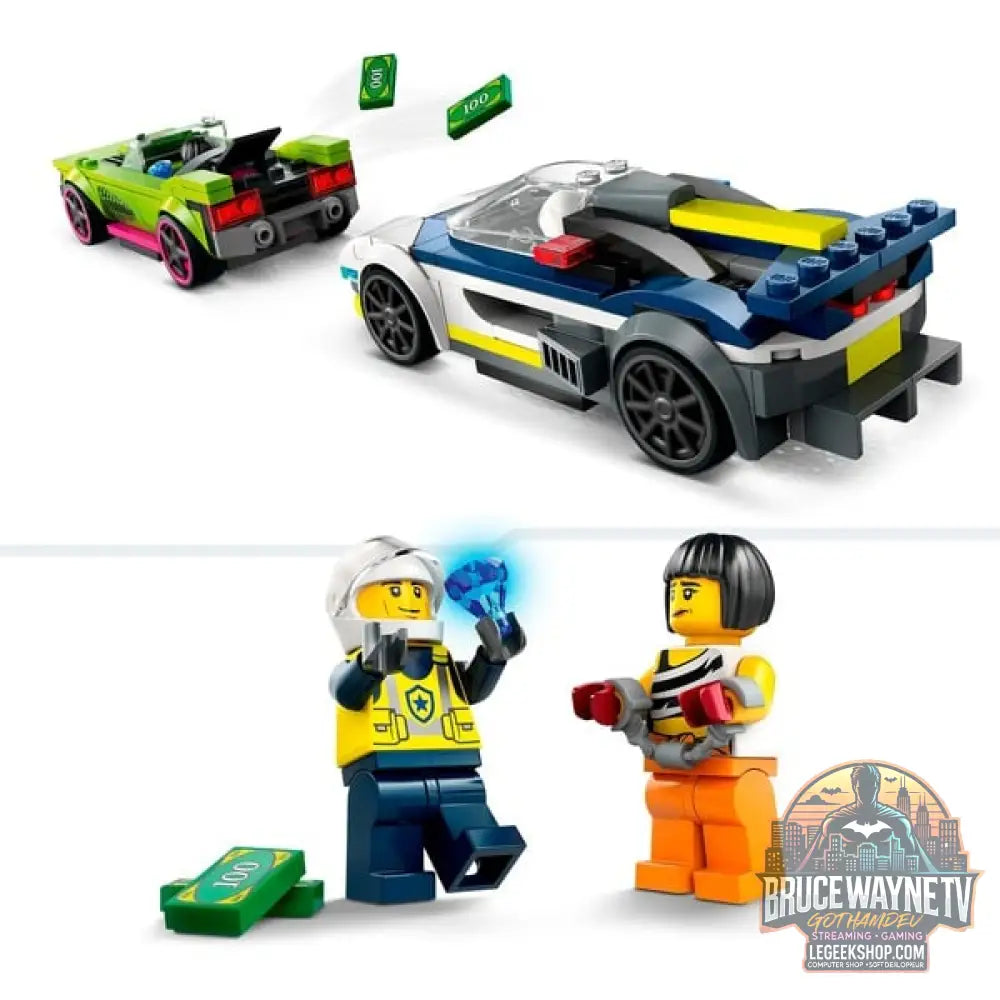 LEGO 60415 City Verfolgungsjagd avec Polizeiauto et Muscle Car, jeu de construction - LEGO - vue 3