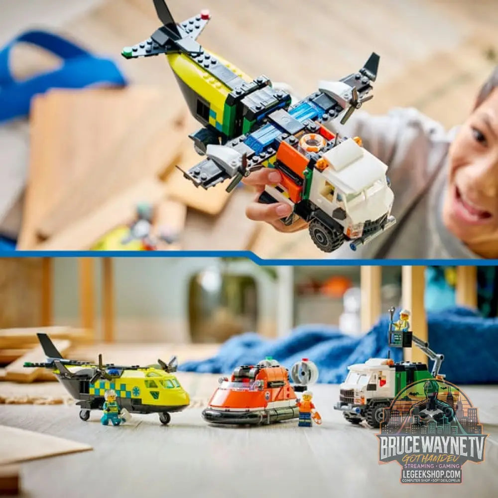LEGO 60505 City Kombinationsset avec Flugzeug, Wartungsfahrzeug et Luftkissenboot, jeu de construction - LEGO - vue 6
