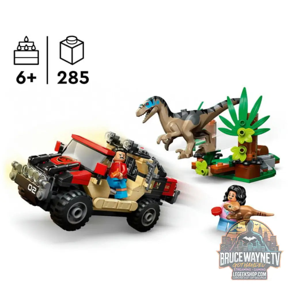 LEGO 76972 Jurassic World Raptor: Verfolgungsjagd avec dem Geländewagen, jeu de construction - LEGO - vue 3