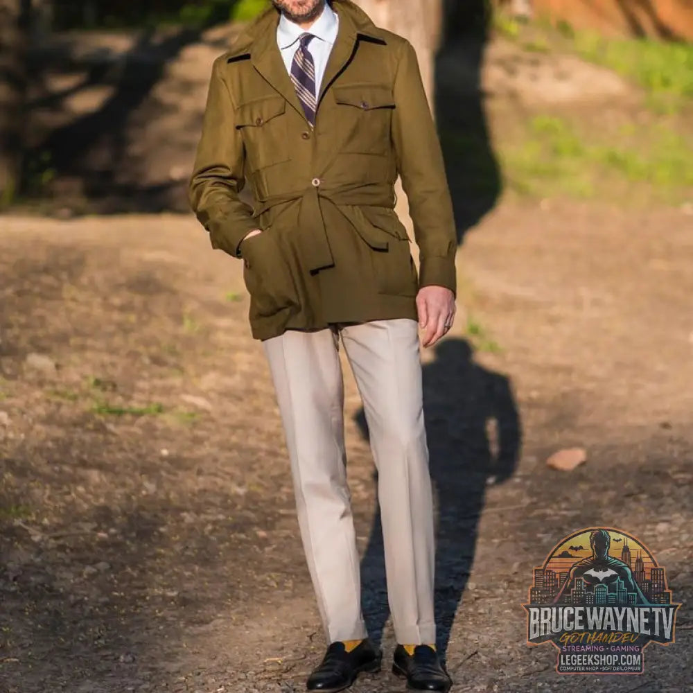 Manteau Long Homme Automne Style Britannique Coupe Slim Revers - Green / S - Manteau Homme