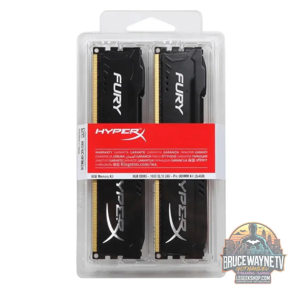 Mémoire RAM HyperX Fury DDR3 DDR4 4GB 8GB 16GB 1333-3200MHz Gaming Desktop - Mémoire RAM