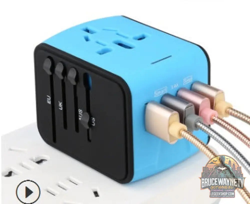 Multiprise Multifonction USB Rallonge Électrique Sécurisée - Blue - Multiprise