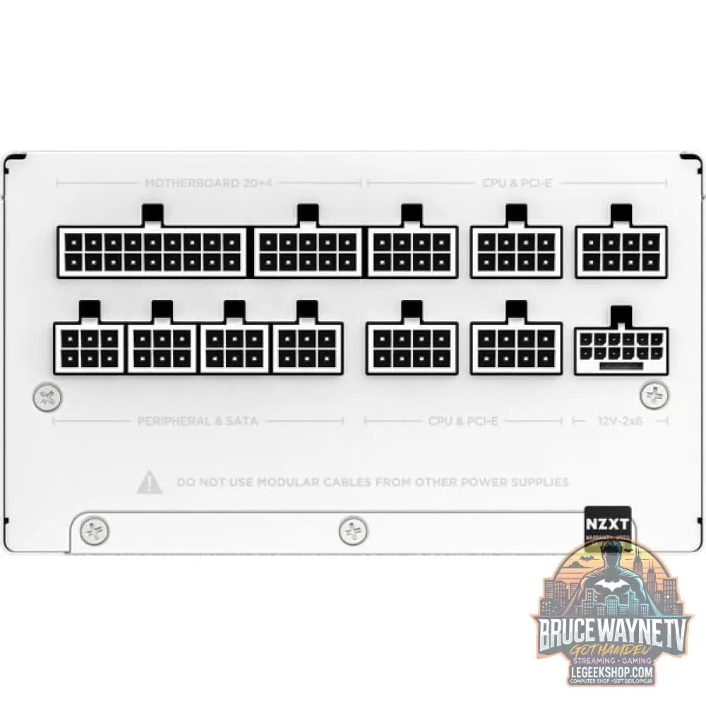 NZXT C1000 White, alimentation PC - NZXT - vue 3
