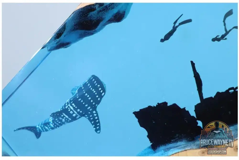 Pièce décorative de table micro-scène marine - Baleine en résine lumineuse décoration personnalisée pour la maison