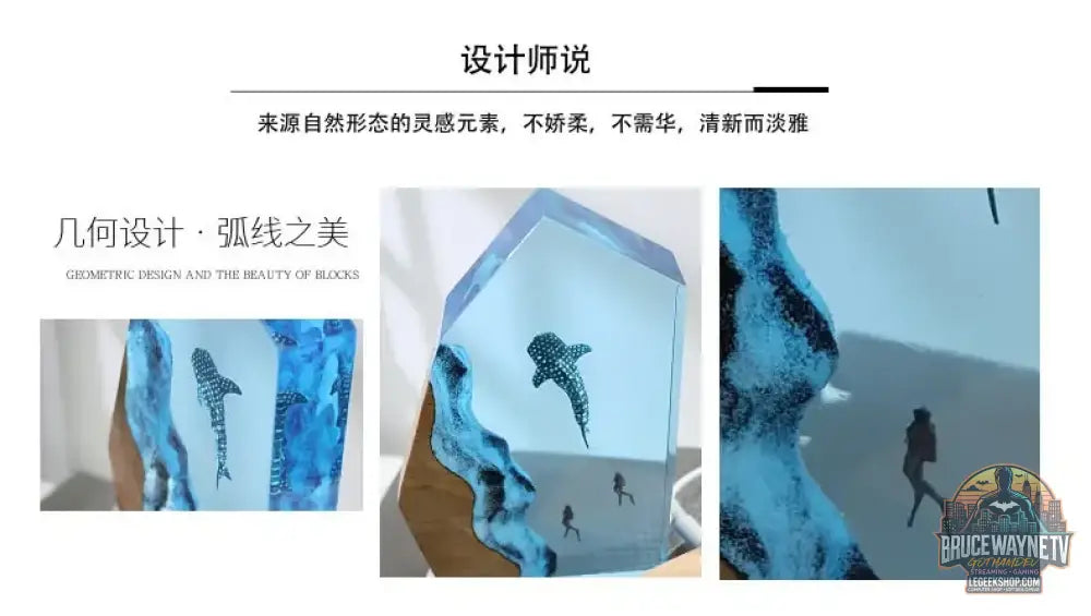 Pièce décorative de table micro-scène marine - Baleine en résine lumineuse décoration personnalisée pour la maison