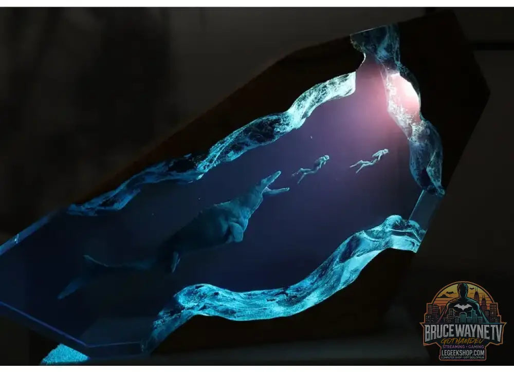 Pièce décorative de table micro-scène marine - Baleine en résine lumineuse décoration personnalisée pour la maison