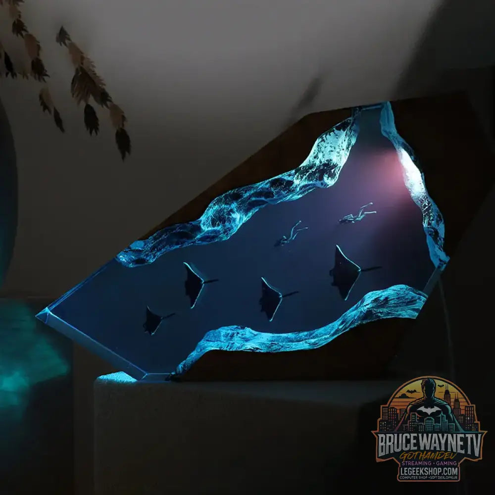Pièce décorative de table micro-scène marine - Baleine en résine lumineuse décoration personnalisée pour la maison
