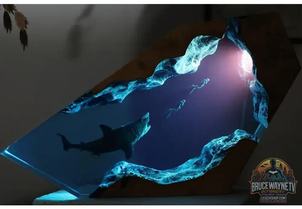 Pièce décorative de table micro-scène marine - Baleine en résine lumineuse décoration personnalisée pour la maison