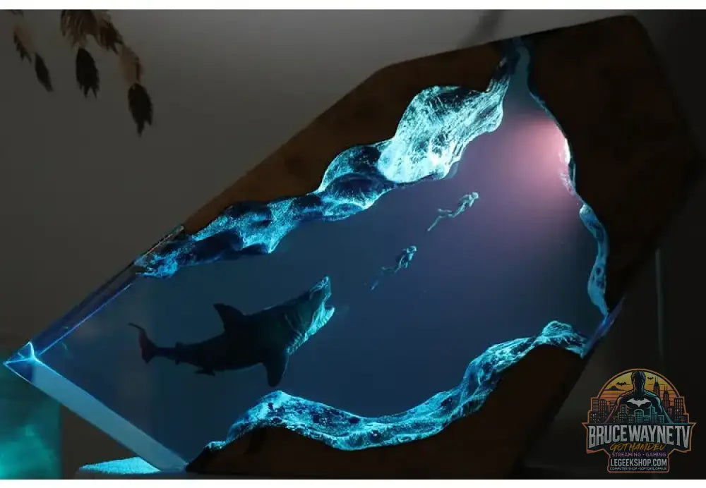 Pièce décorative de table micro-scène marine - Baleine en résine lumineuse décoration personnalisée pour la maison
