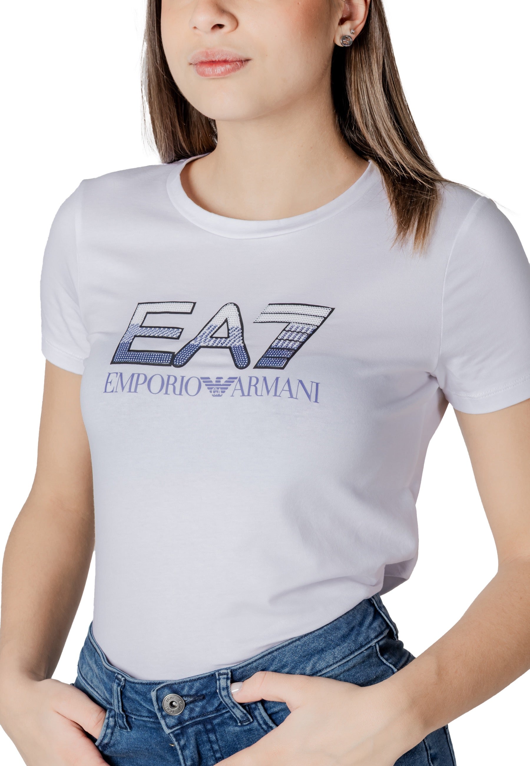 Ea7 T-shirt femme — white
