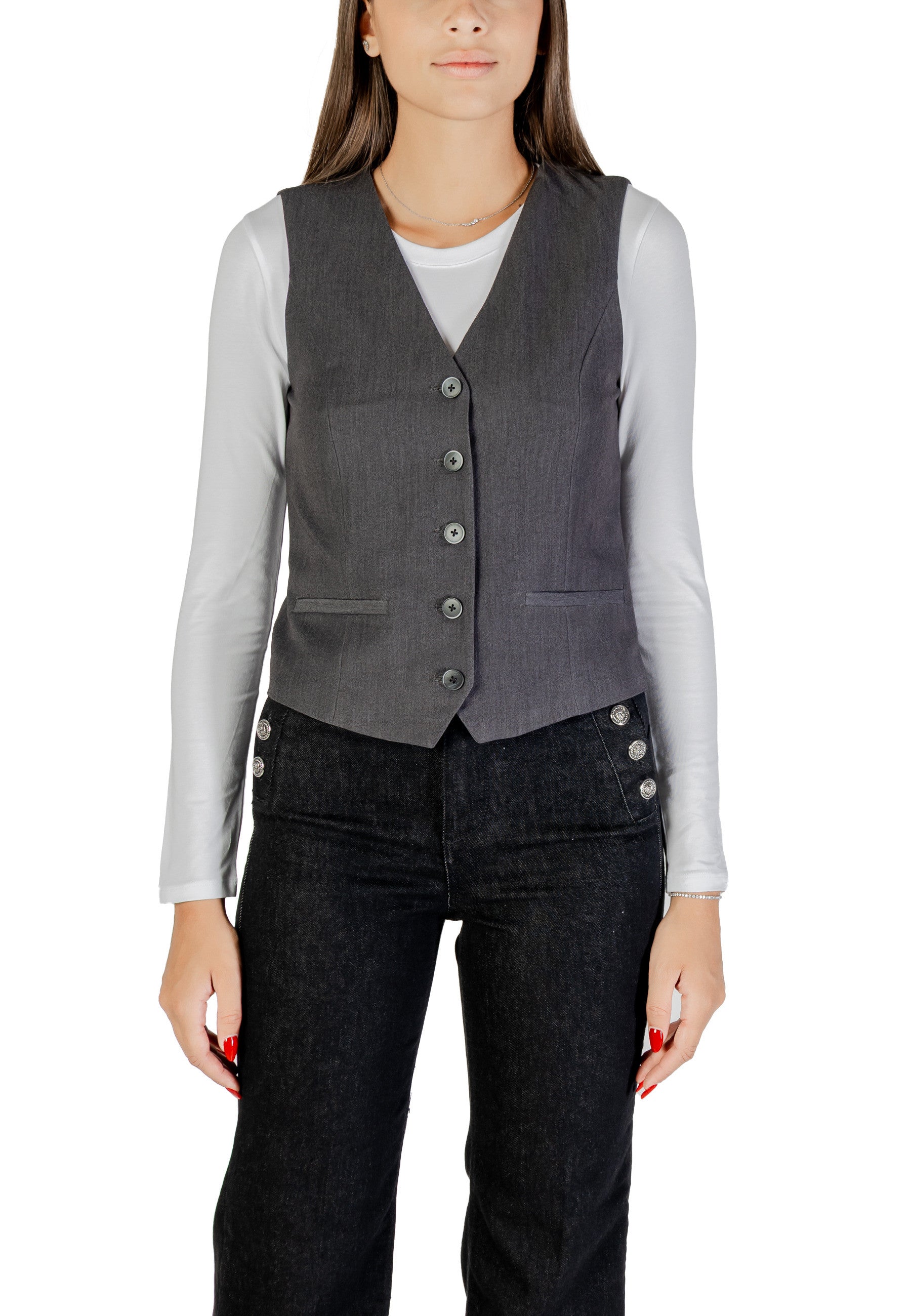 Only Vêtement femme Gilets — grey