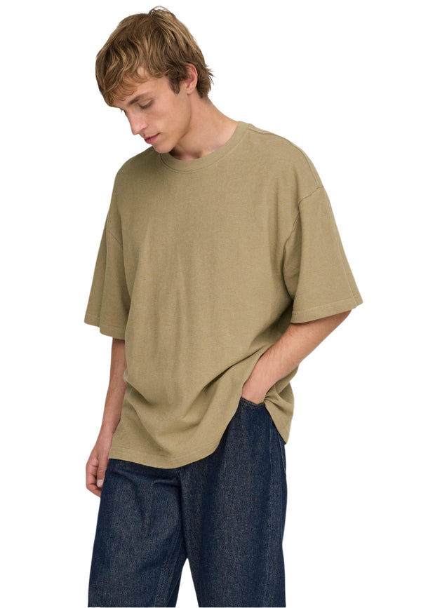 Only & Sons T-shirt homme — brown