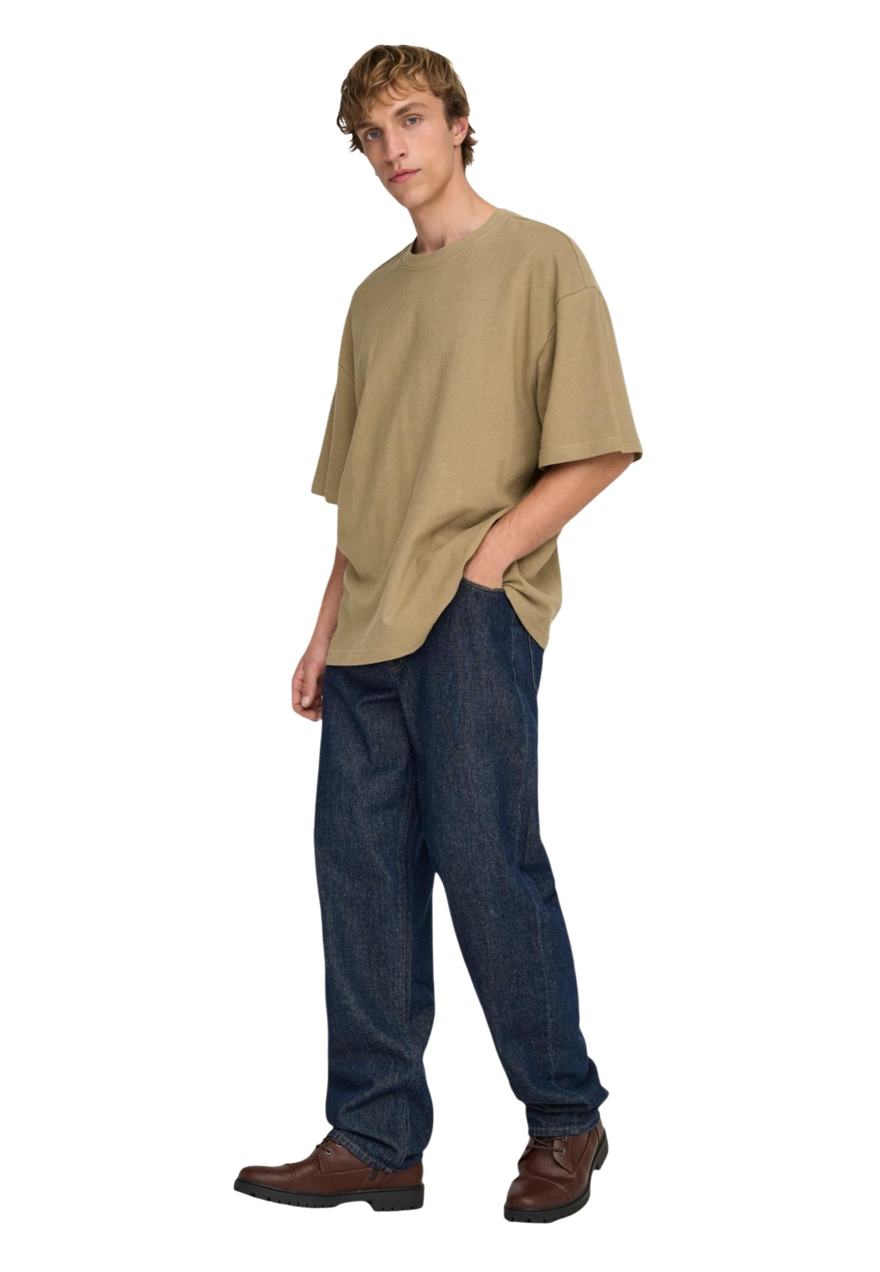 Only & Sons T-shirt homme — brown