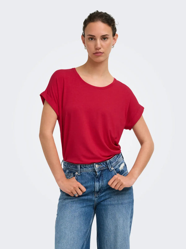 Only T-shirt femme — red