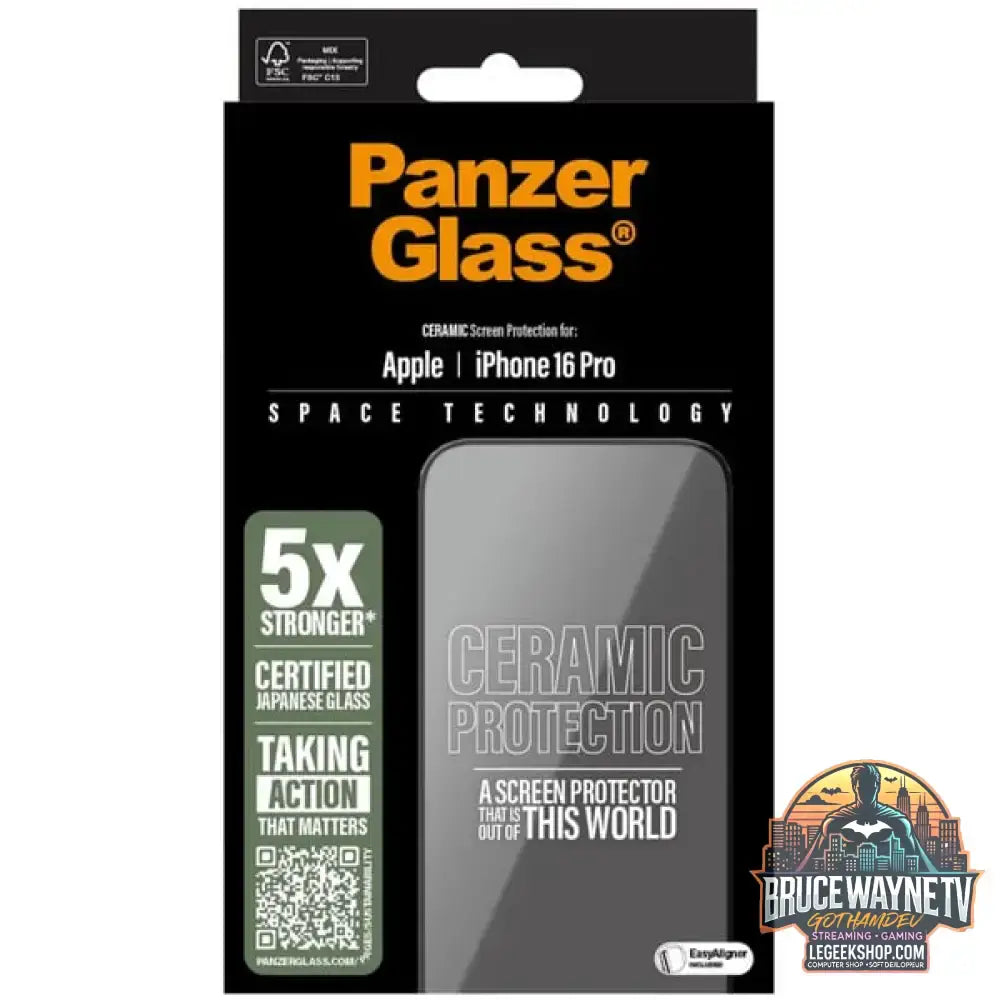 PanzerGlass Ceramic Displayschutz Ultra-Wide Fit, Schutzfolie transparent, iPhone 16 Pro, EasyAligner - Beschaffenheit: Glänzend - vue 3