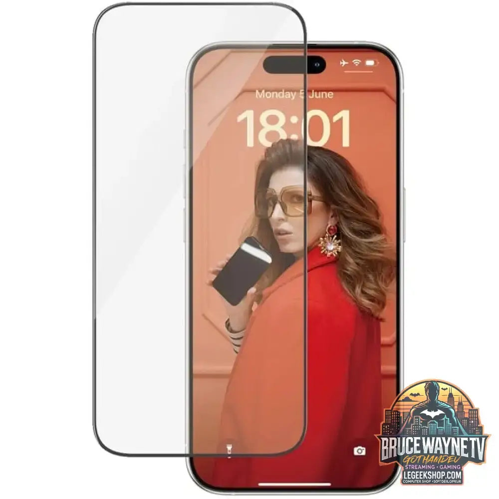 PanzerGlass Displayschutz, Schutzfolie transparent/schwarz, iPhone 15 Pro, EasyAligner - PanzerGlass - vue 3
