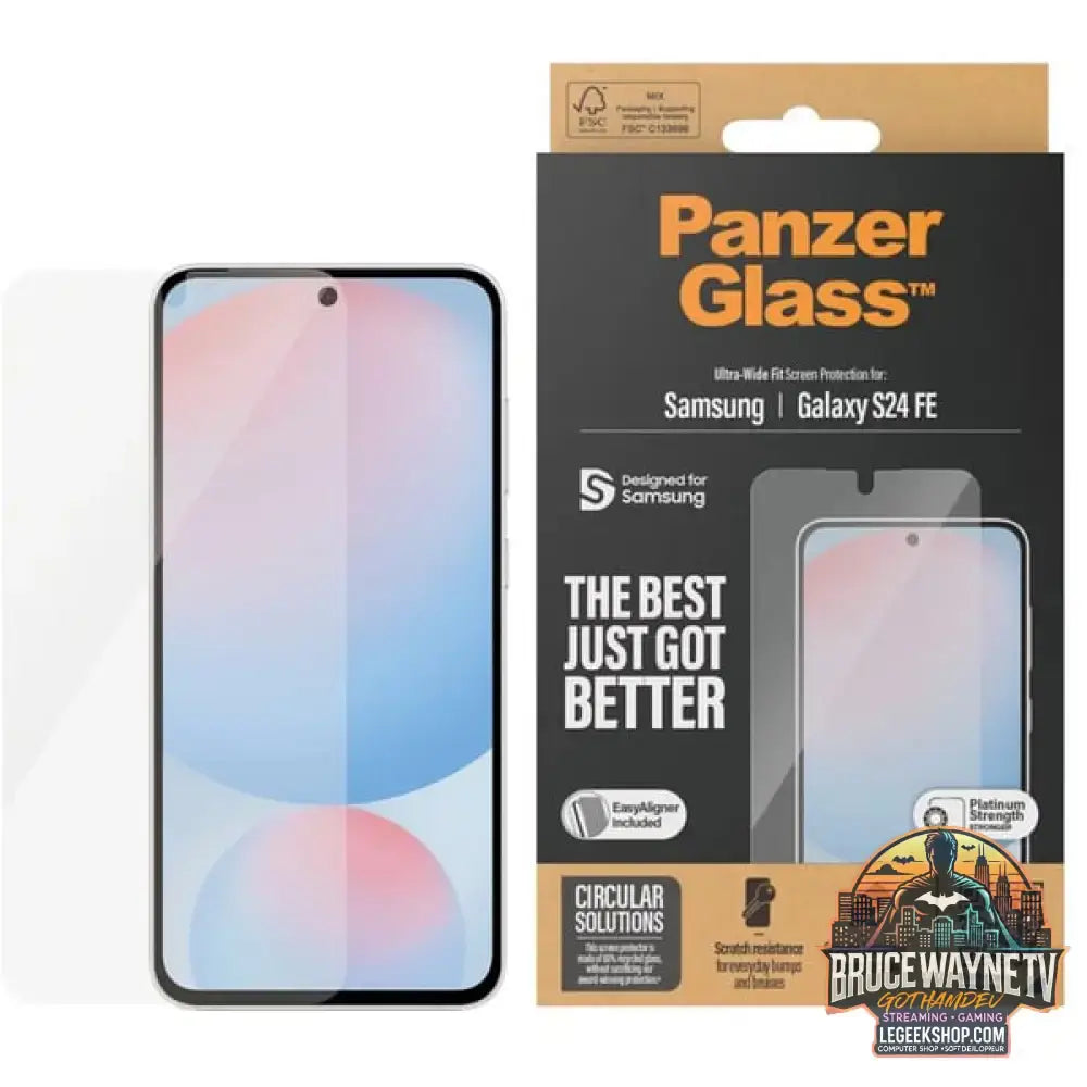 PanzerGlass Displayschutz Ultra-Wide Fit, Schutzfolie transparent, Samsung Galaxy S24 FE 5G, EasyAligner - PanzerGlass - vue 4