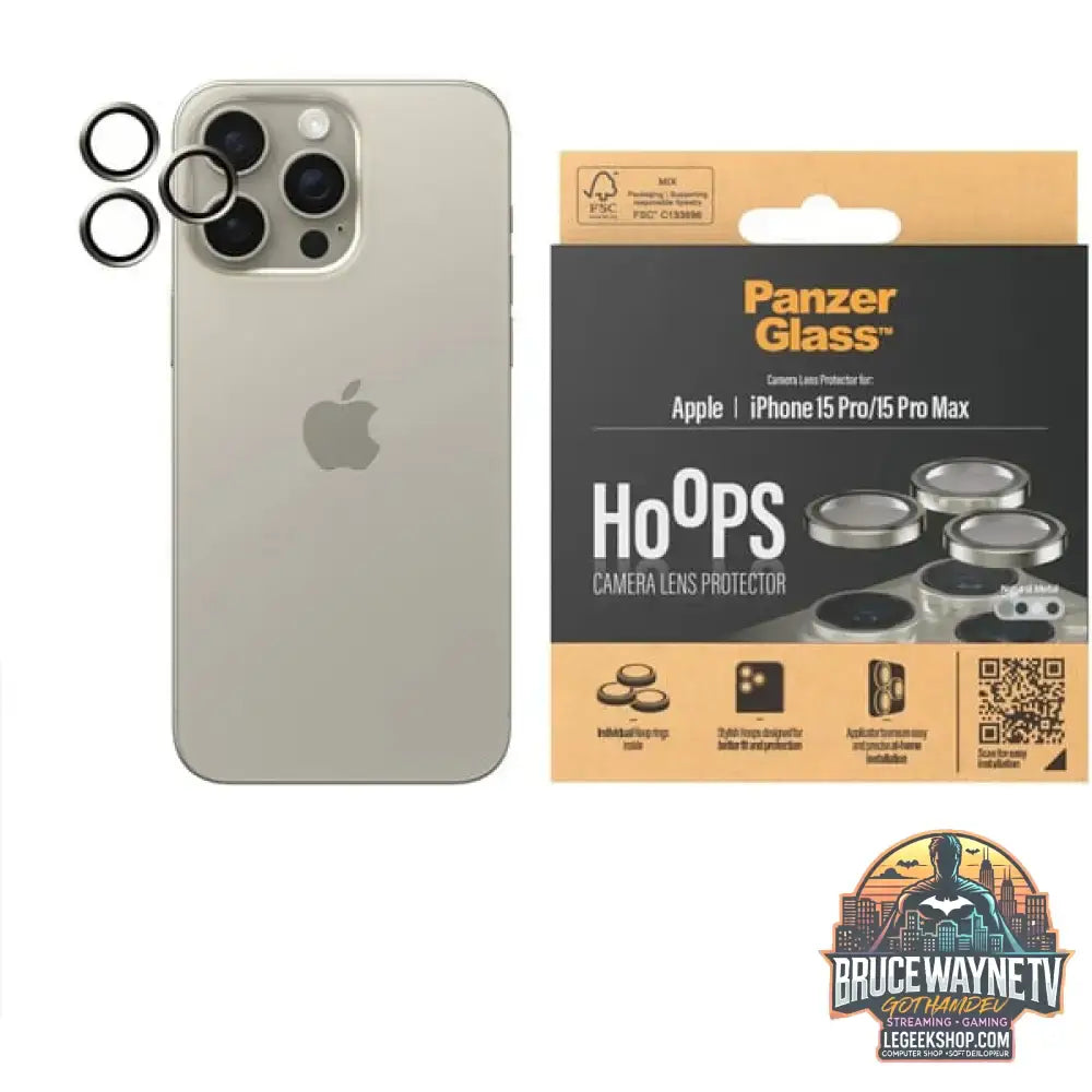 PanzerGlass Hoops Metall Kameraschutz, Schutzfolie silber, iPhone 15 Pro / 15 Max - PanzerGlass - vue 4